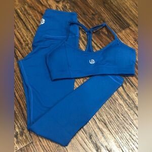 LGS Blue Women's Sports Bra and Leggings Set New